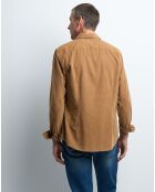 Chemise slim Cvelvet beige kaki