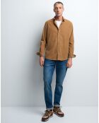 Chemise slim Cvelvet beige kaki