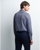Chemise extra slim Claire imprimée bleu navy