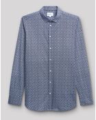 Chemise extra slim Claire imprimée bleu navy