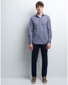 Chemise extra slim Claire imprimée bleu navy