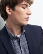 Chemise extra slim Claire imprimée bleu navy