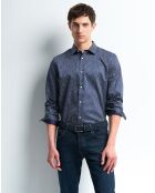 Chemise slim Cesar imprimée deep blue