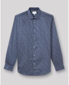 Chemise slim Cesar imprimée deep blue