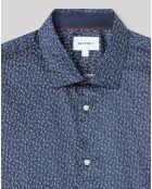 Chemise slim Cesar imprimée deep blue