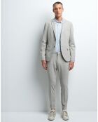 Chemise slim Coquillage imprimée blanc/bleu