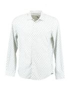 Chemise slim Coquillage imprimée blanc/bleu