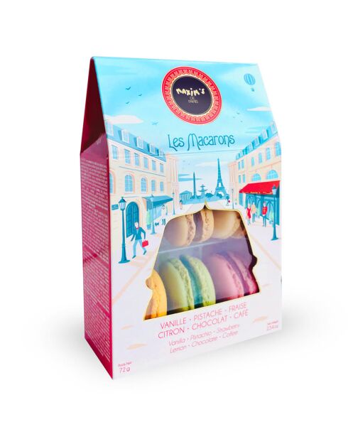 Etui de 6 Macarons assortis 72 gr