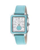 Montre Quartz Femme Bari Viva en Cuir & Diamants 0.02 ct turquoise