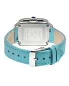 Montre Quartz Femme Bari Viva en Cuir & Diamants 0.02 ct turquoise