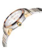 Montre Quartz Femme Marsala Tortoise en Acier & Diamants 0.063 ct argenté/doré