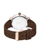 Montre Quartz Femme Marsala Tortoise en Cuir & Diamants 0.063 ct marron