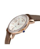 Montre Quartz Femme Ravenna  en Cuir & Diamants 0.04 ct marron