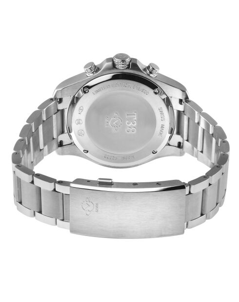 Orologio al quarzo da uomo in acciaio argentato T38