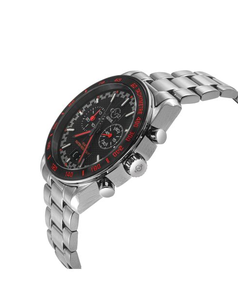 Freccia kwartshorloge voor heren in zilverstaal