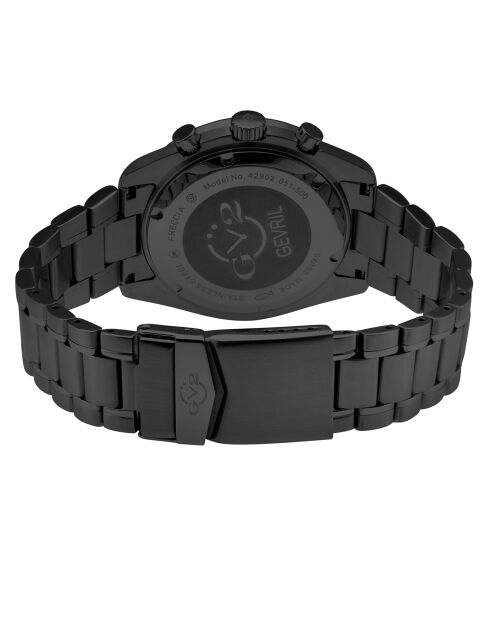 Freccia kwartshorloge voor heren in zwart staal