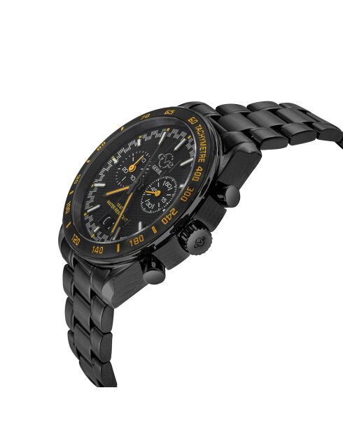 Freccia kwartshorloge voor heren in zwart staal