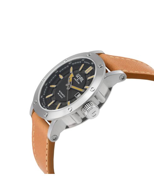 Montre Automatique Homme Flat Iron en Cuir marron