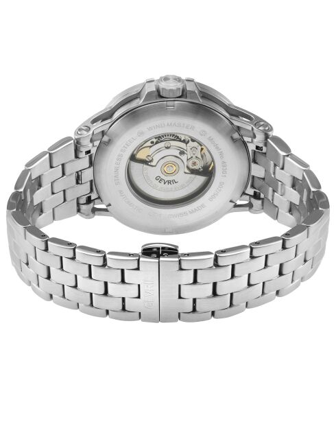 Wind master automatisch herenhorloge in zilverstaal