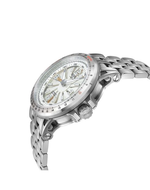 Wind master automatisch herenhorloge in zilverstaal