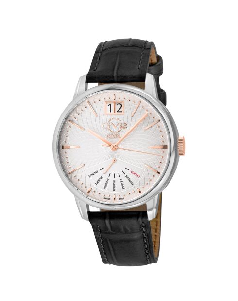 Montre Quartz Homme Rovescio en Cuir noire