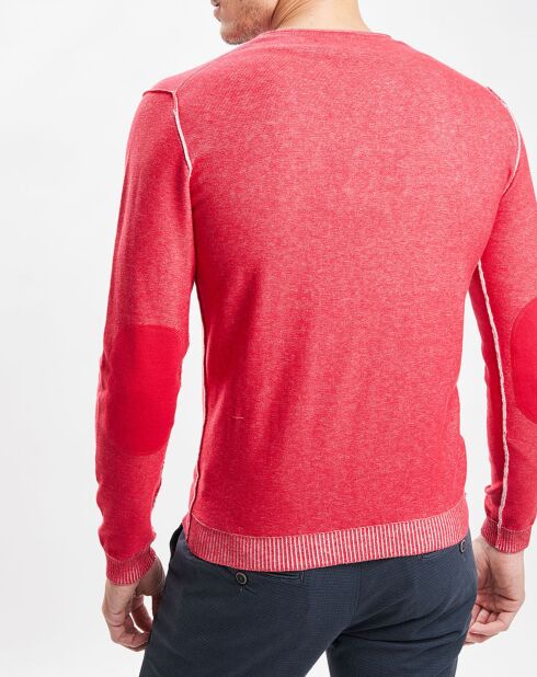 Pull en Coton coutures rouge brique