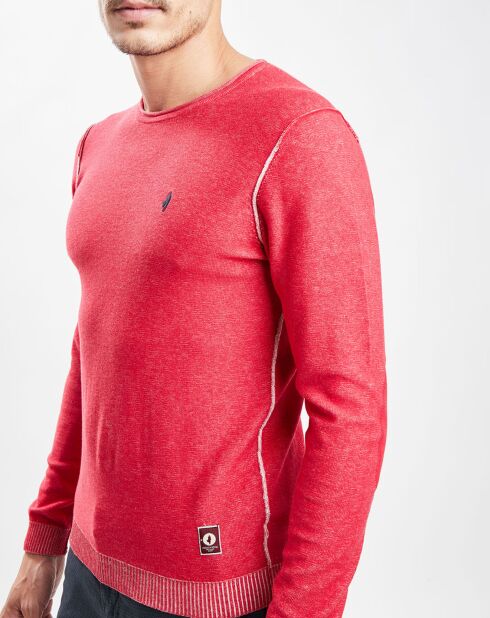 Pull en Coton coutures rouge brique