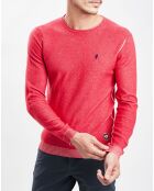 Pull en Coton coutures rouge brique