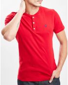 T-Shirt col tunisien rouge