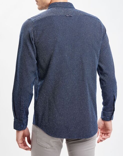 Overhemd met indigo/witte print