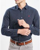 Chemise imprimée indigo/blanc