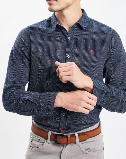 Overhemd met indigo/witte print
