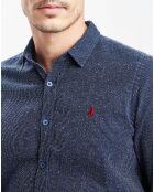 Chemise imprimée indigo/blanc