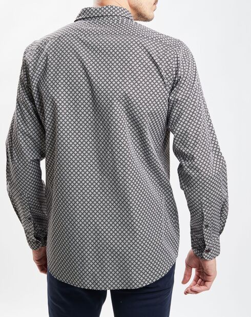 Zwart/wit overhemd met print