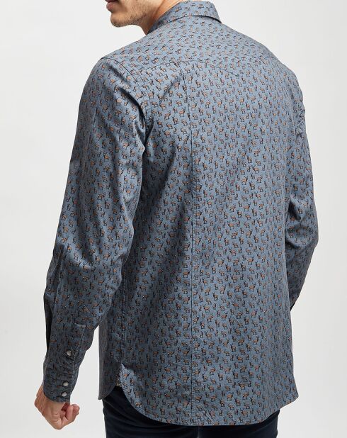Chemise Cerf Print indigo