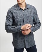Chemise Cerf Print indigo