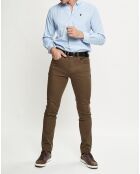 Pantalon regular 5 poches tabac