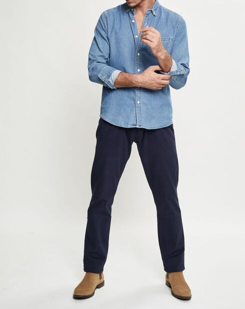 Pantalon regular 5 poches marine