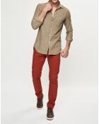 Pantalon chino stretch brique