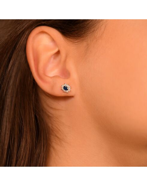 Starry Night Saphir-Ohrringe 0,29 Karat Gelbgold