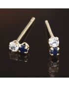 Topaz & Sapphire Precious Duo Ohrstecker, 0,16 Karat Gelbgold