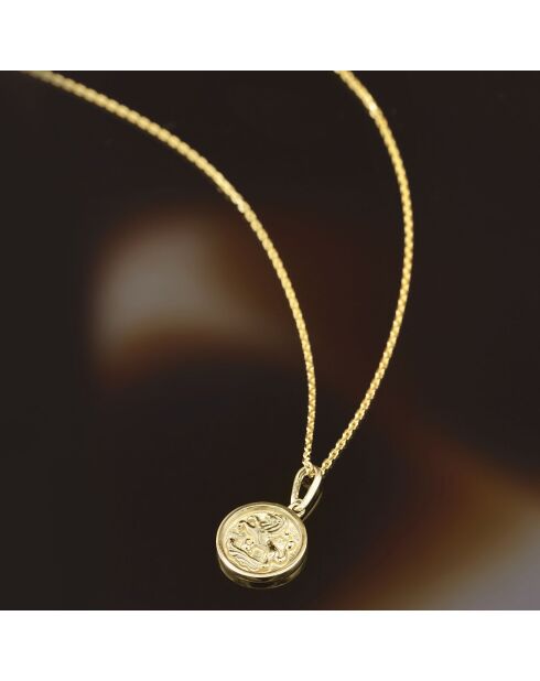 Pendentif Astro Lisse Lion or jaune