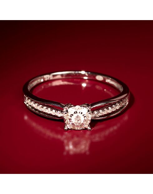 Bague La Promise Diamants 0.16 ct or blanc