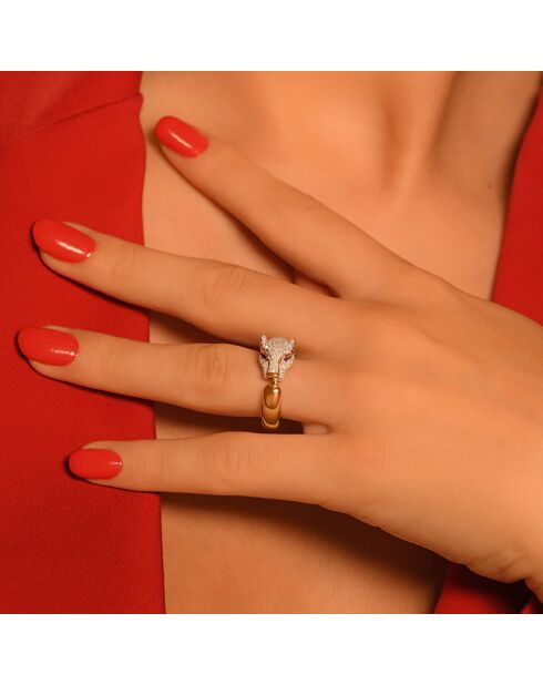 Bague Ma Panthère Diamants 0.92 ct & Saphirs 0.03 ct or jaune