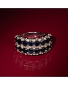 Bague Salma Diamants 0.11 ct Saphirs 2.88 cts or blanc