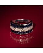 Bague Lahad Diamant 0.09 ct & Saphir 2.97 ct Or blanc
