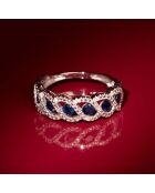 Bague Saphir forme goutte or blanc