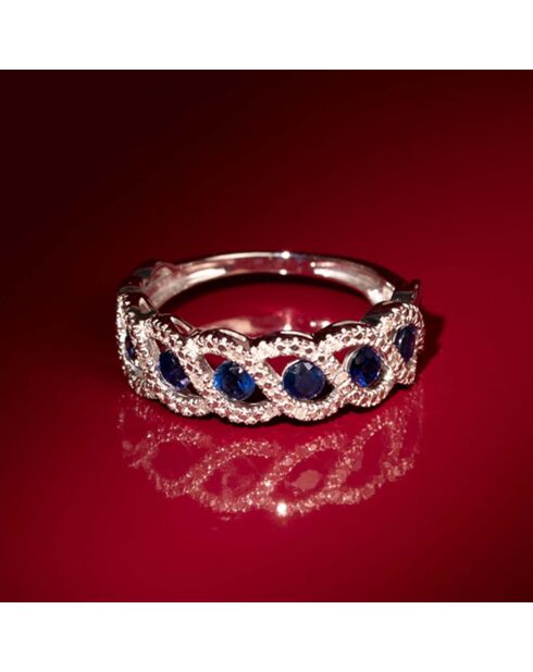 Bague Saphir forme goutte or blanc