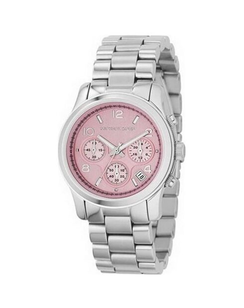 Montre Chronographe Femme en Acier argentée