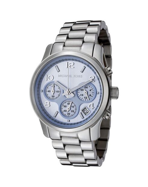 Montre Chronographe Femme en Acier argentée